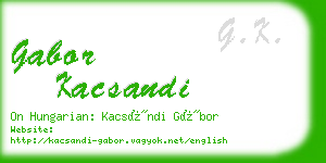 gabor kacsandi business card